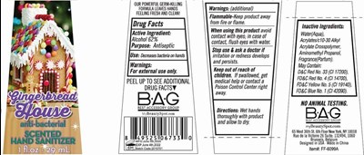 Image Description (Gingerbread House Scented Hand Sanitizer 29 mL 62 Vv)